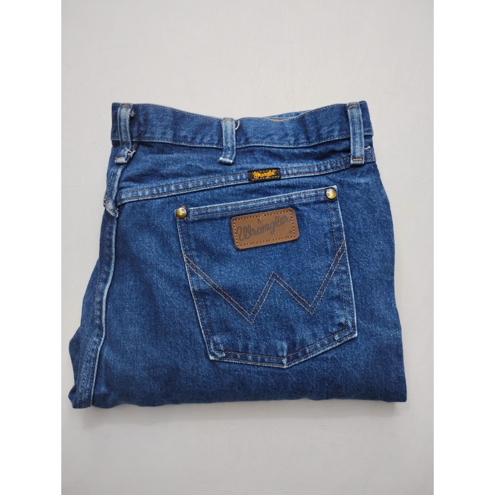 Wrangler Jeans Mens 40x32 Blue Regular Straight Leg Denim Pants 47MWZ (28.5 ins)